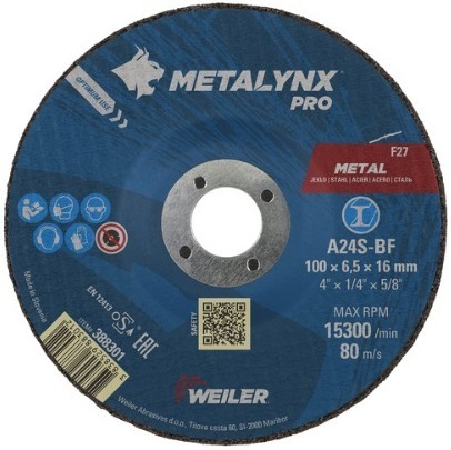 Stainless Steel Grinding Disc 4" (100 × 6 × 16 mm) – Inox